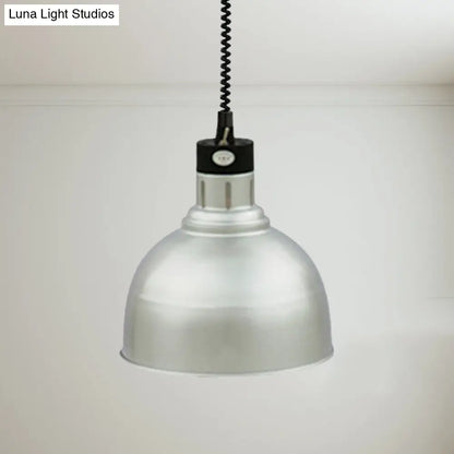 Retro Dome Suspension Light: Stylish Extendable 1-Head Metal Pendant in Bronze/Copper - Indoor Lighting