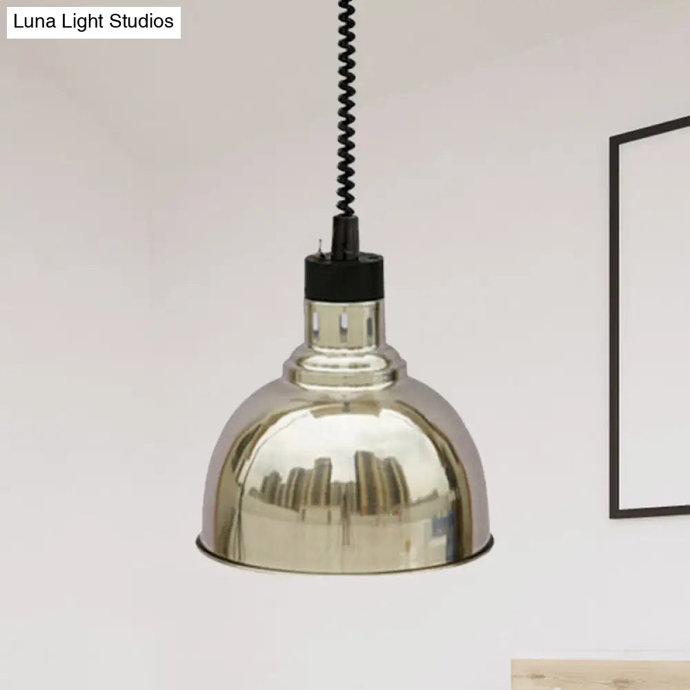 Retro Dome Suspension Light: Stylish Extendable 1-Head Metal Pendant in Bronze/Copper - Indoor Lighting