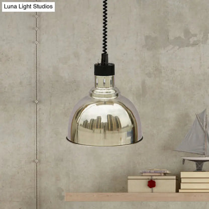 Retro Dome Suspension Light: Stylish Extendable 1-Head Metal Pendant in Bronze/Copper - Indoor Lighting