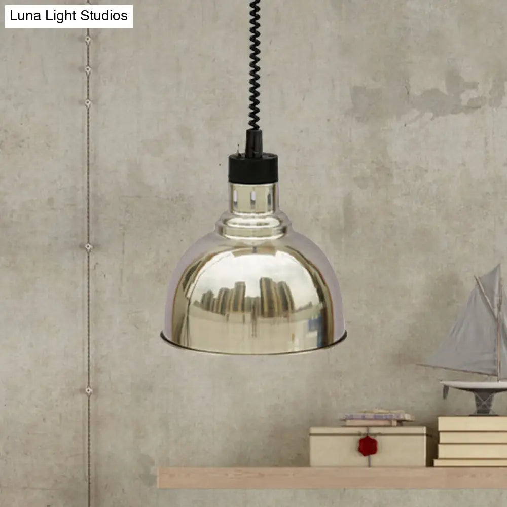 Retro Dome Suspension Light: Stylish Extendable 1-Head Metal Pendant in Bronze/Copper - Indoor Lighting