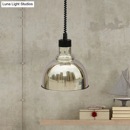 Retro Dome Suspension Light: Stylish Extendable 1-Head Metal Pendant in Bronze/Copper - Indoor Lighting