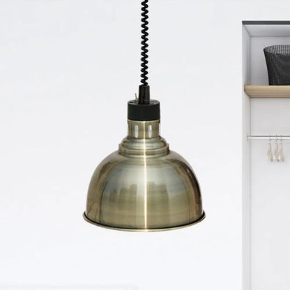 Retro Dome Suspension Light: Stylish Extendable 1-Head Metal Pendant in Bronze/Copper - Indoor Lighting