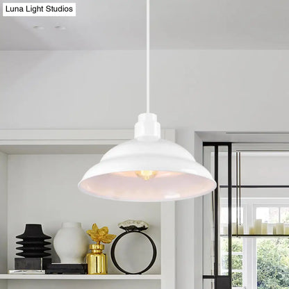 Retro Double Bubble Pendant Lamp: Metallic 1-Light Hanging Ceiling Light in Black/White for Coffee Shop