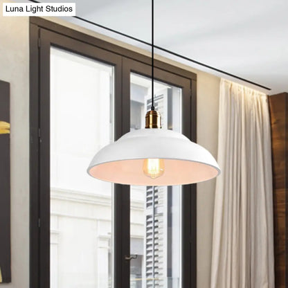 Retro Double Bubble Pendant Lamp: Metallic 1-Light Hanging Ceiling Light in Black/White for Coffee Shop