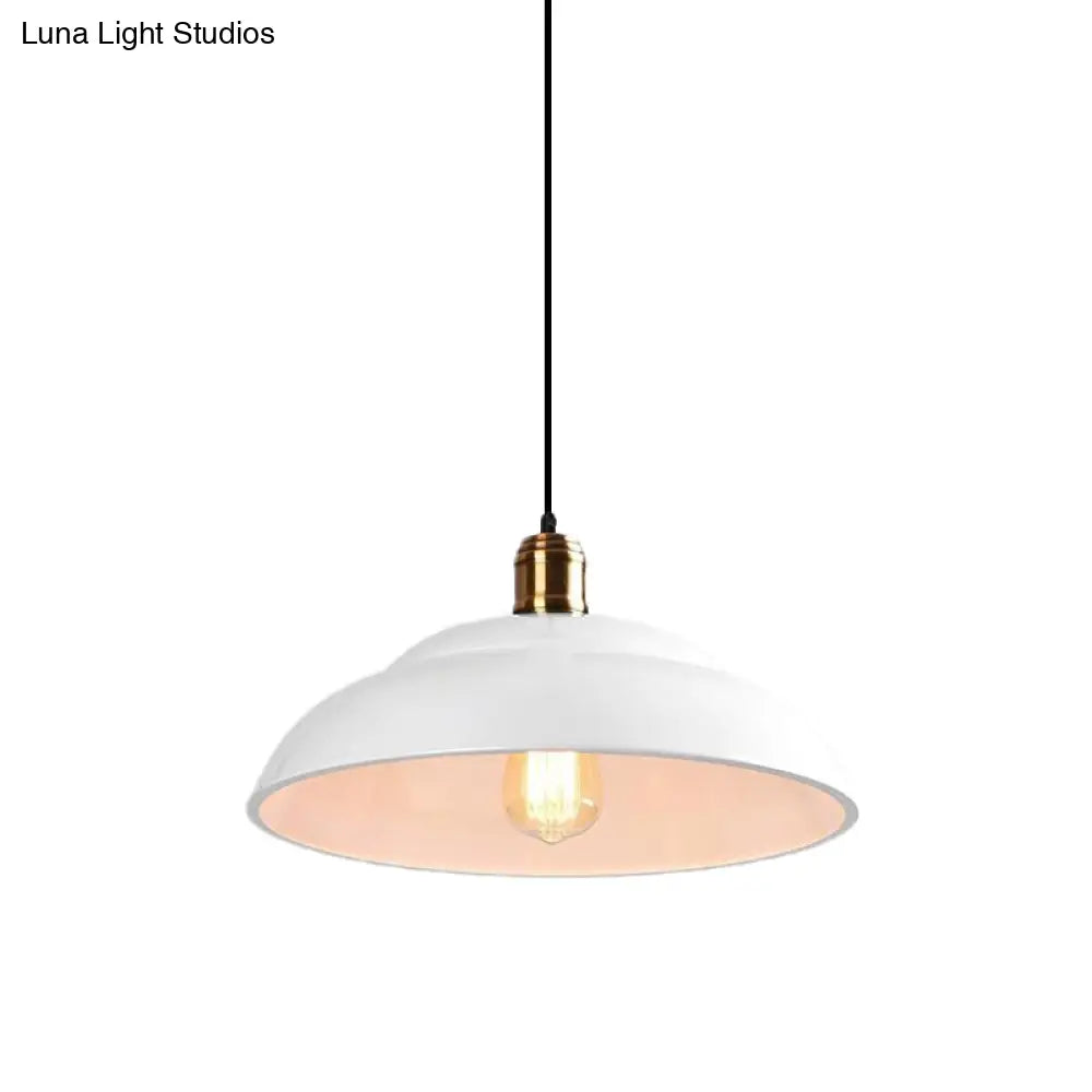 Retro Double Bubble Pendant Lamp: Metallic 1-Light Hanging Ceiling Light in Black/White for Coffee Shop