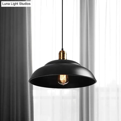 Retro Double Bubble Pendant Lamp: Metallic 1-Light Hanging Ceiling Light in Black/White for Coffee Shop