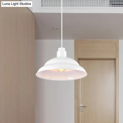 Retro Double Bubble Pendant Lamp: Metallic 1-Light Hanging Ceiling Light in Black/White for Coffee Shop