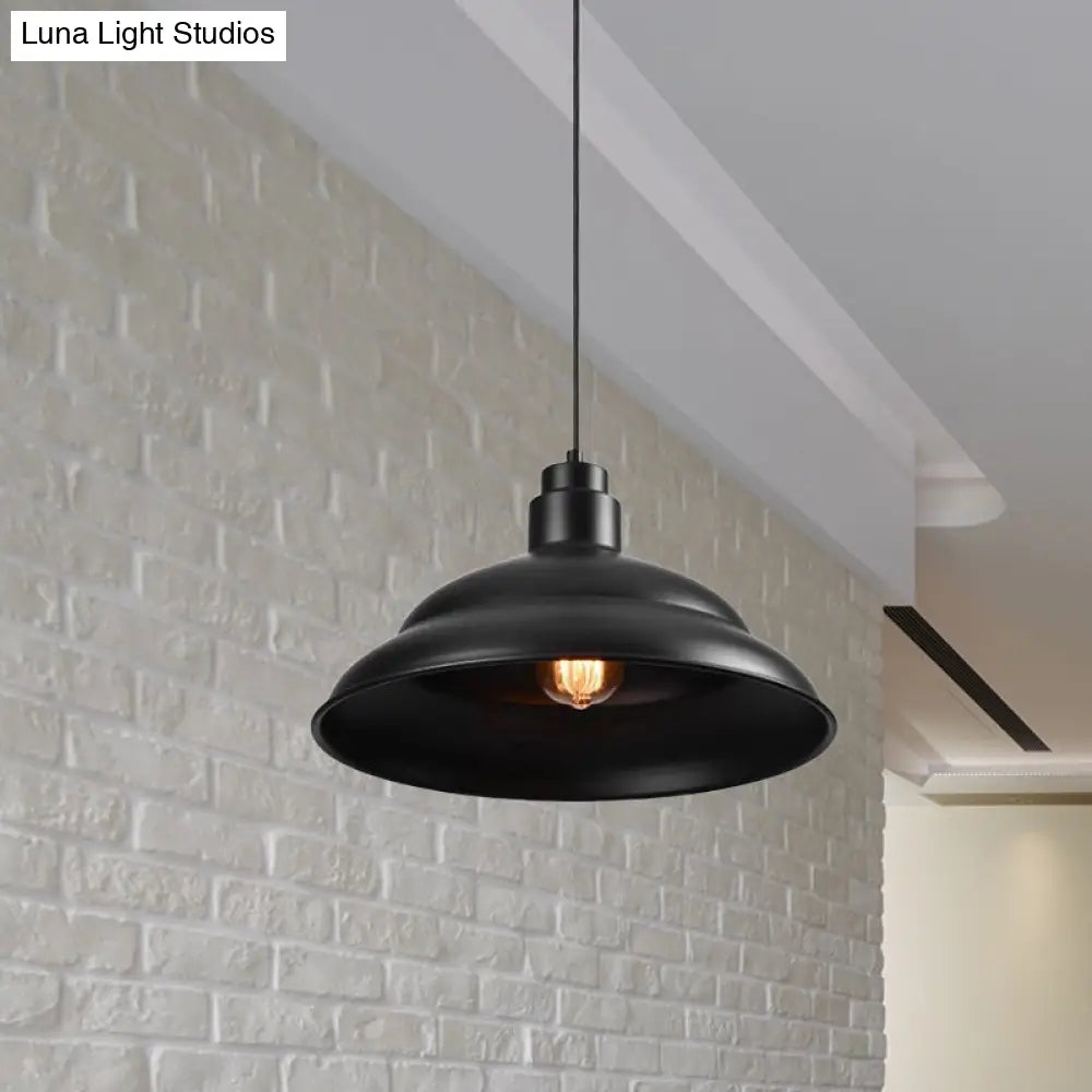 Retro Double Bubble Pendant Lamp: Metallic 1-Light Hanging Ceiling Light in Black/White for Coffee Shop