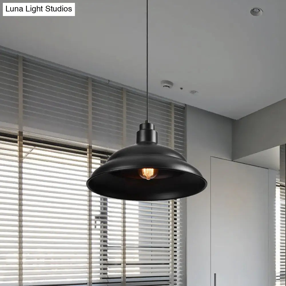 Retro Double Bubble Pendant Lamp: Metallic 1-Light Hanging Ceiling Light in Black/White for Coffee Shop