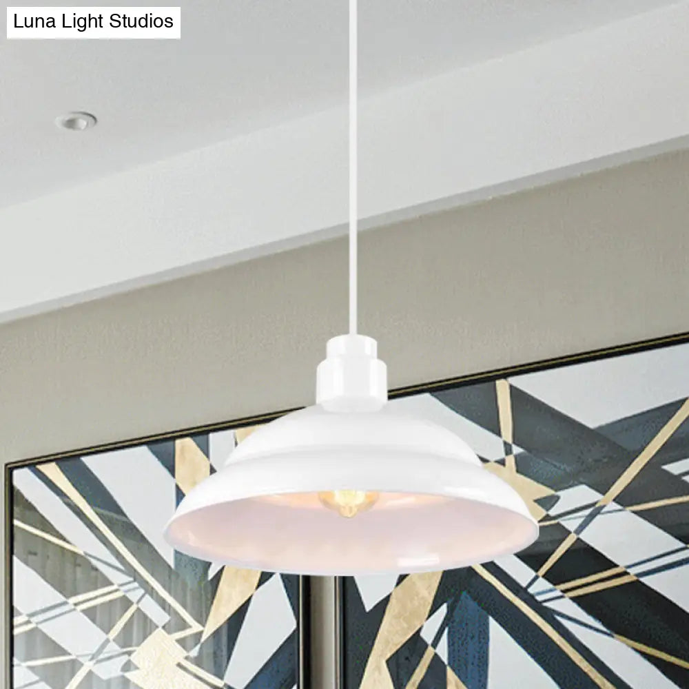 Retro Double Bubble Pendant Lamp: Metallic 1-Light Hanging Ceiling Light in Black/White for Coffee Shop