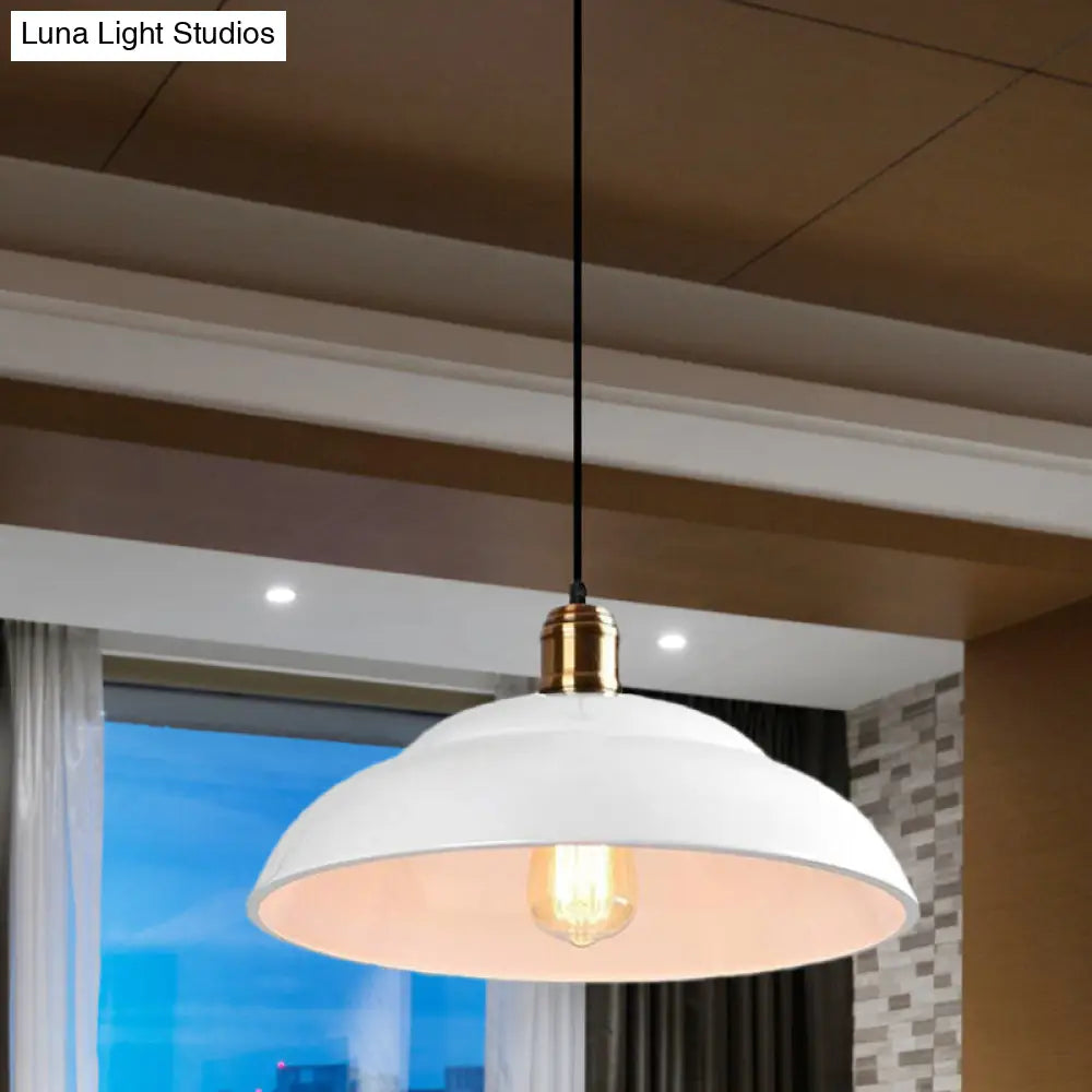 Retro Double Bubble Pendant Lamp: Metallic 1-Light Hanging Ceiling Light in Black/White for Coffee Shop