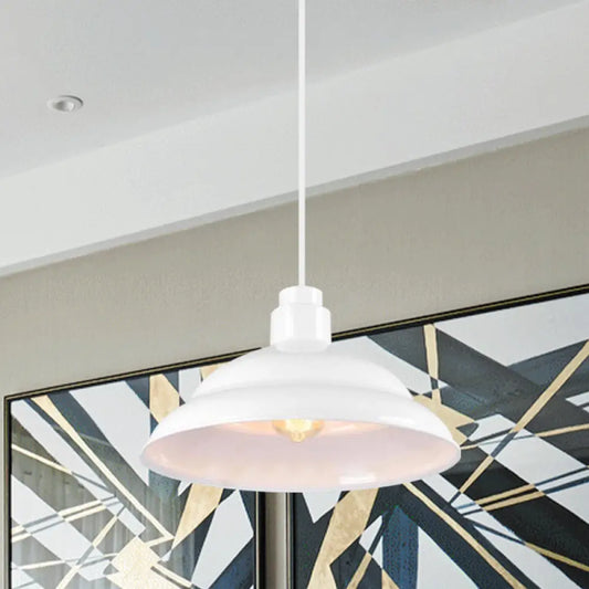 Retro Double Bubble Pendant Lamp: Metallic 1-Light Hanging Ceiling Light in Black/White for Coffee Shop