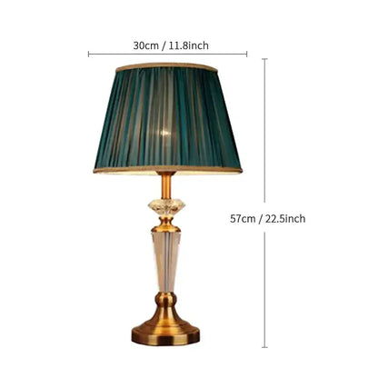 Elegant retro emerald green crystal floor lamp with deep teal pleated fabric shade for stylish living room decorbites crystal floor use