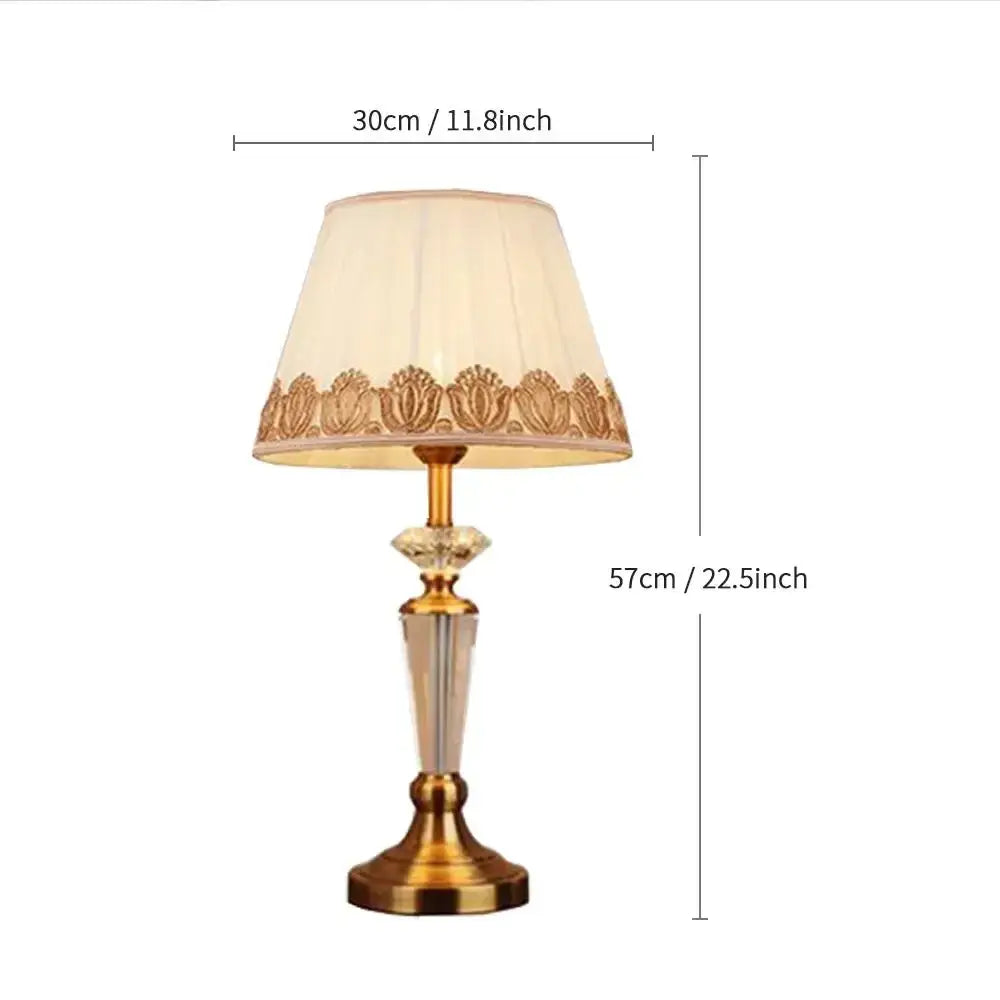 Elegant gold-toned table lamp with cream fabric shade and crystal accent paired with retro emerald green crystal floor lamp decorbites crystal floor use