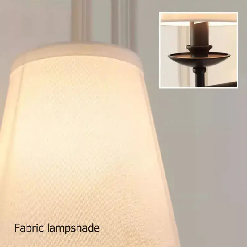 Cream-colored textured fabric lampshade with subtle sheen for retro european bronze iron wall lamp decorbites iron wall lamp