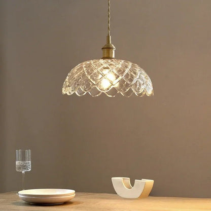 Retro Floral Glass Pendant Light - Decorbites