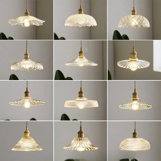 Retro Floral Glass Pendant Light - Decorbites