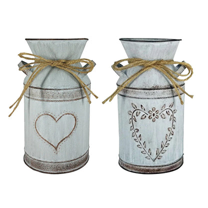 Retro Floral Metal Vase Holder - Wedding Garden Style - Vase