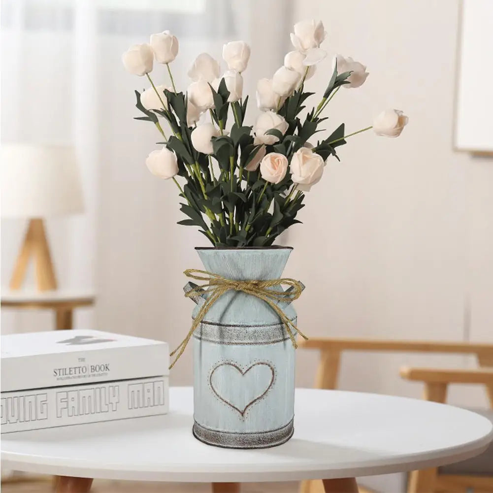 Retro Floral Metal Vase Holder - Wedding Garden Style - Vase