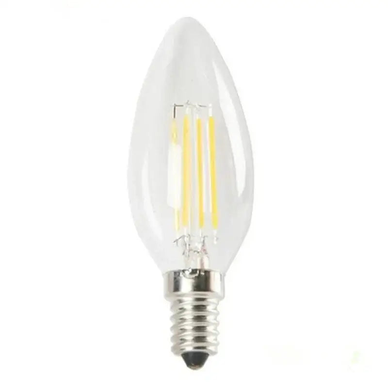 Clear glass retro frosted e14 led candle bulb with metallic screw base for decorbites frosted e14 dining chandeliers