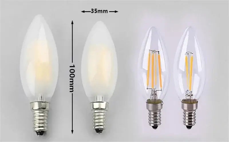 Two types of decorbites frosted e14 led candle bulbs with frosted and clear glass for dining room chandeliers
