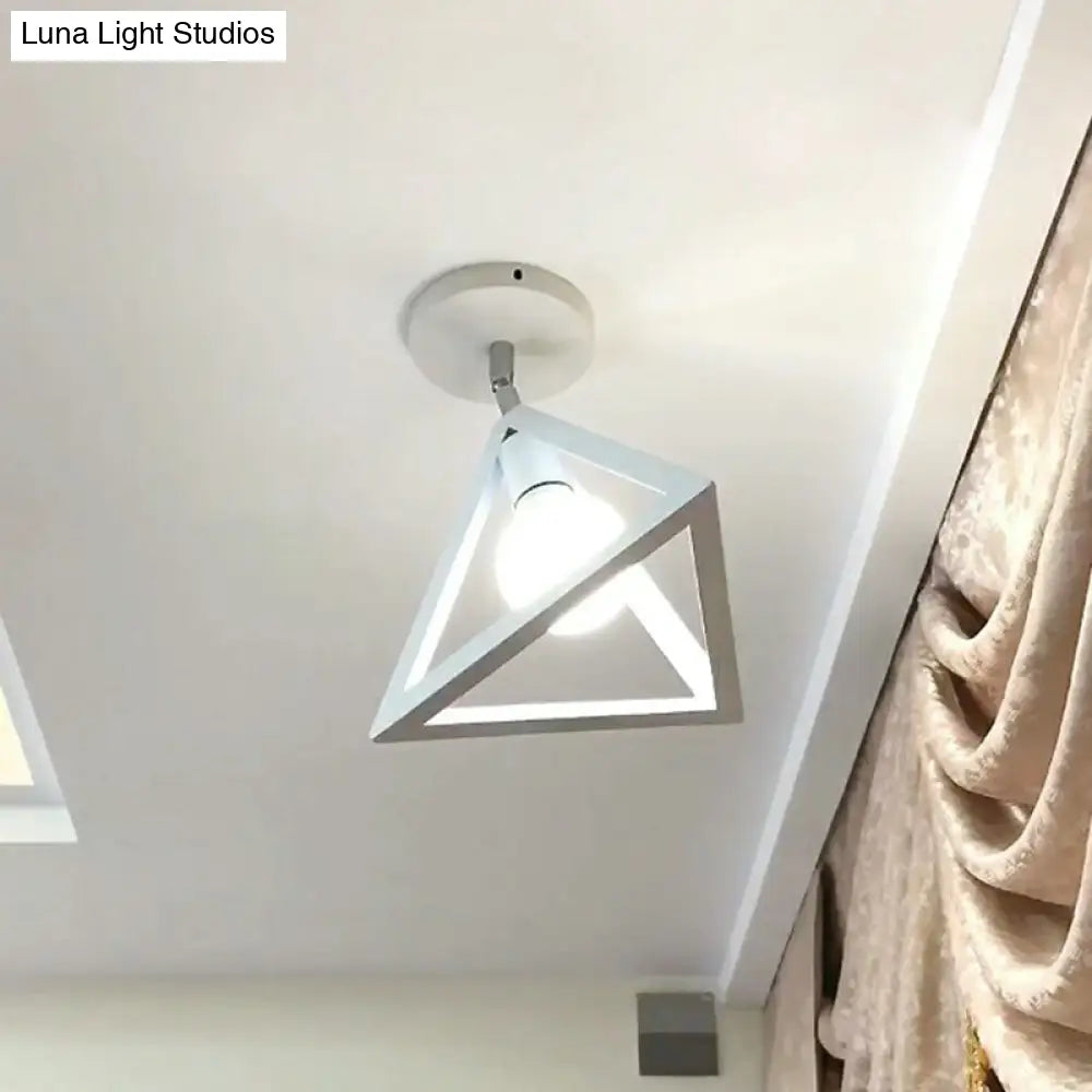 DecorBites™ DecorBites™ Retro Geometric Semi Flush Mount Lighting - Iron Flush Mount Fixture for Entryway