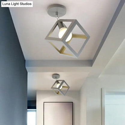 DecorBites™ DecorBites™ Retro Geometric Semi Flush Mount Lighting - Iron Flush Mount Fixture for Entryway