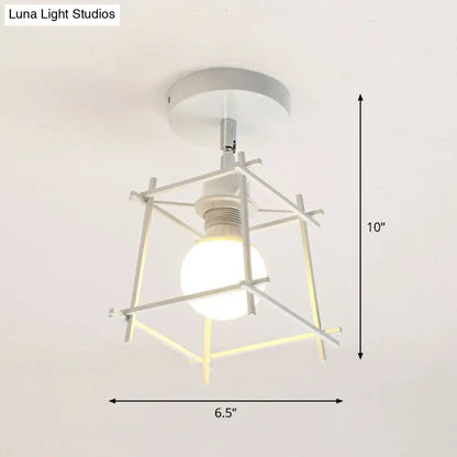 DecorBites™ DecorBites™ Retro Geometric Semi Flush Mount Lighting - Iron Flush Mount Fixture for Entryway