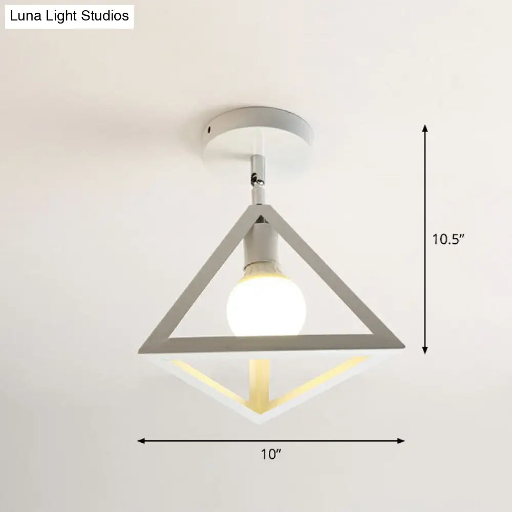 DecorBites™ DecorBites™ Retro Geometric Semi Flush Mount Lighting - Iron Flush Mount Fixture for Entryway
