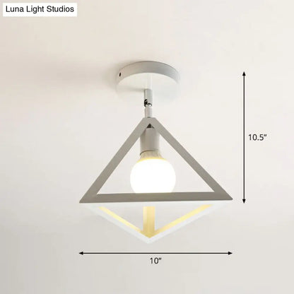 DecorBites™ DecorBites™ Retro Geometric Semi Flush Mount Lighting - Iron Flush Mount Fixture for Entryway