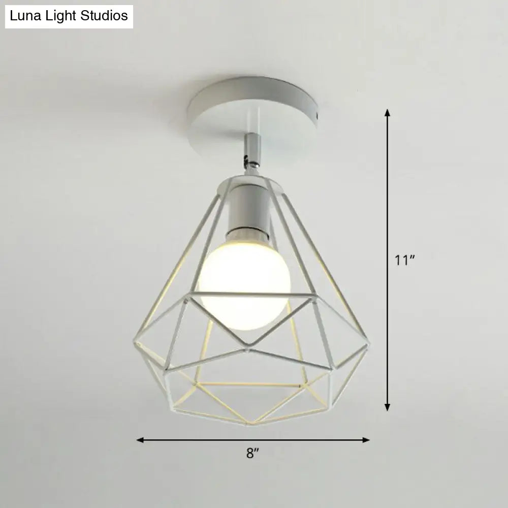 DecorBites™ DecorBites™ Retro Geometric Semi Flush Mount Lighting - Iron Flush Mount Fixture for Entryway