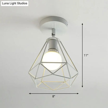 DecorBites™ DecorBites™ Retro Geometric Semi Flush Mount Lighting - Iron Flush Mount Fixture for Entryway