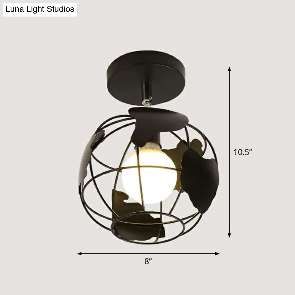 DecorBites™ DecorBites™ Retro Geometric Semi Flush Mount Lighting - Iron Flush Mount Fixture for Entryway