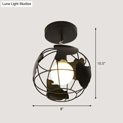 DecorBites™ DecorBites™ Retro Geometric Semi Flush Mount Lighting - Iron Flush Mount Fixture for Entryway