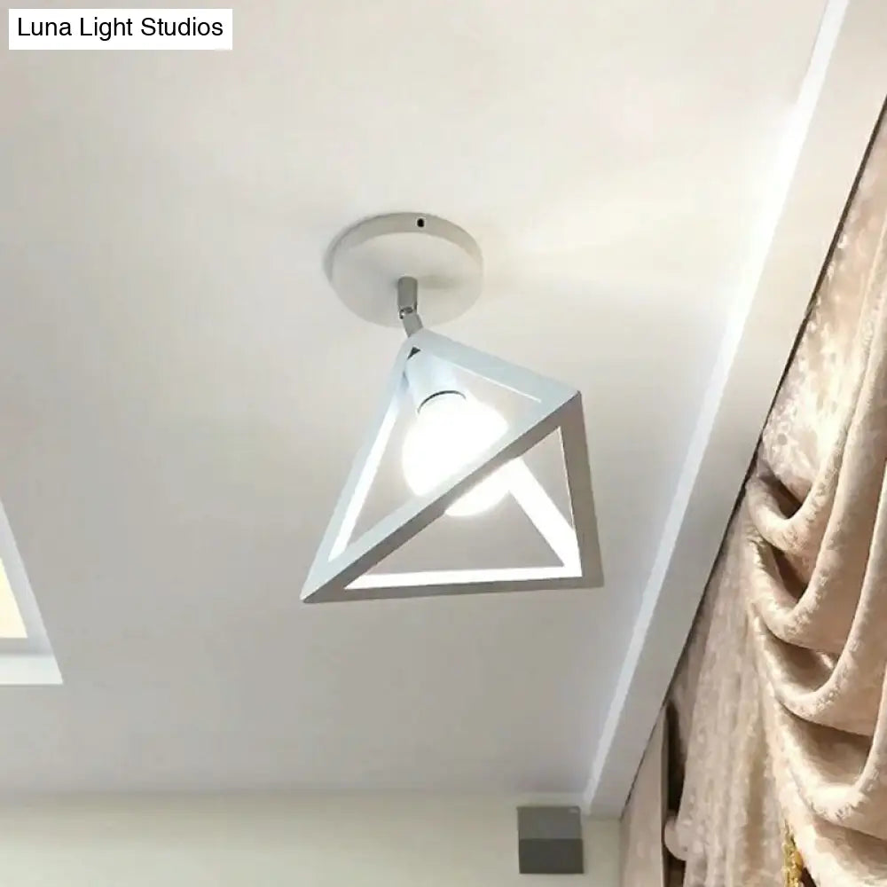 DecorBites™ DecorBites™ Retro Geometric Semi Flush Mount Lighting - Iron Flush Mount Fixture for Entryway