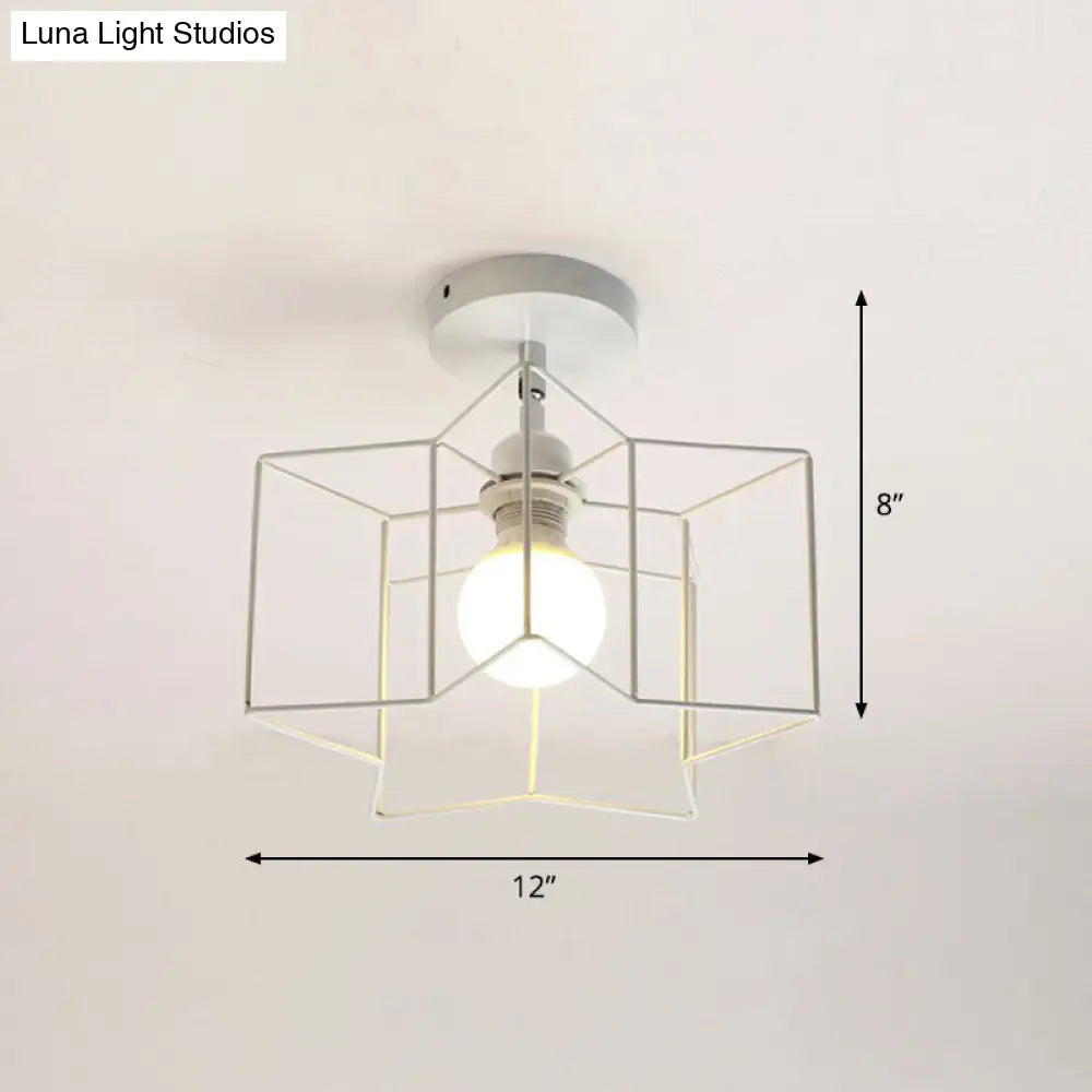 DecorBites™ DecorBites™ Retro Geometric Semi Flush Mount Lighting - Iron Flush Mount Fixture for Entryway