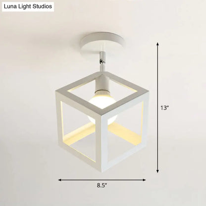 DecorBites™ DecorBites™ Retro Geometric Semi Flush Mount Lighting - Iron Flush Mount Fixture for Entryway