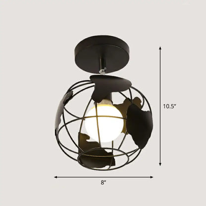 DecorBites™ DecorBites™ Retro Geometric Semi Flush Mount Lighting - Iron Flush Mount Fixture for Entryway