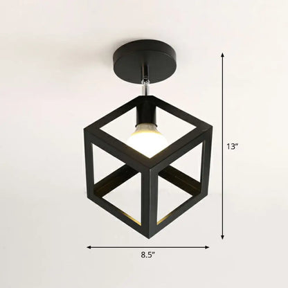 DecorBites™ DecorBites™ Retro Geometric Semi Flush Mount Lighting - Iron Flush Mount Fixture for Entryway
