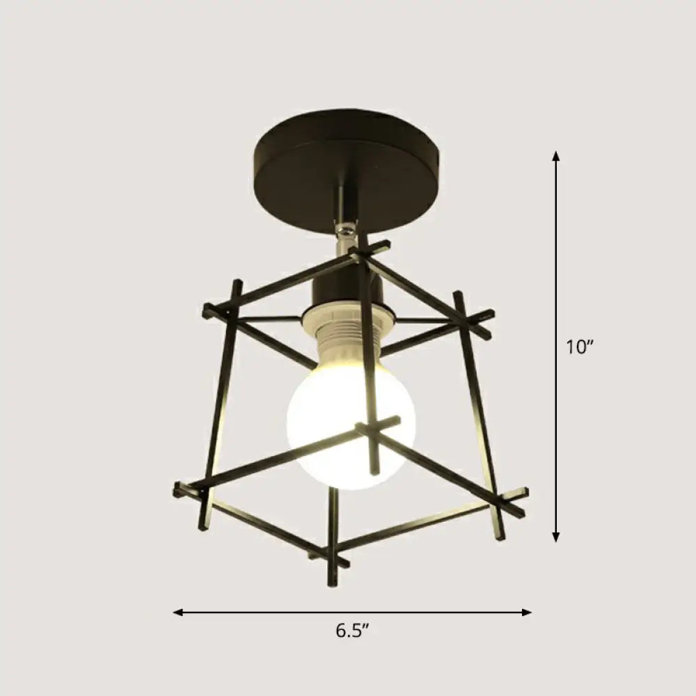 DecorBites™ DecorBites™ Retro Geometric Semi Flush Mount Lighting - Iron Flush Mount Fixture for Entryway