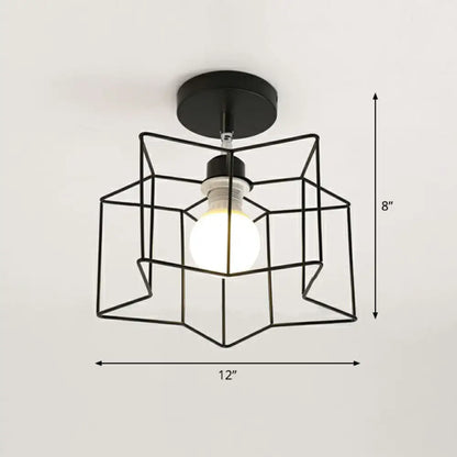 DecorBites™ DecorBites™ Retro Geometric Semi Flush Mount Lighting - Iron Flush Mount Fixture for Entryway