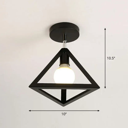 DecorBites™ DecorBites™ Retro Geometric Semi Flush Mount Lighting - Iron Flush Mount Fixture for Entryway