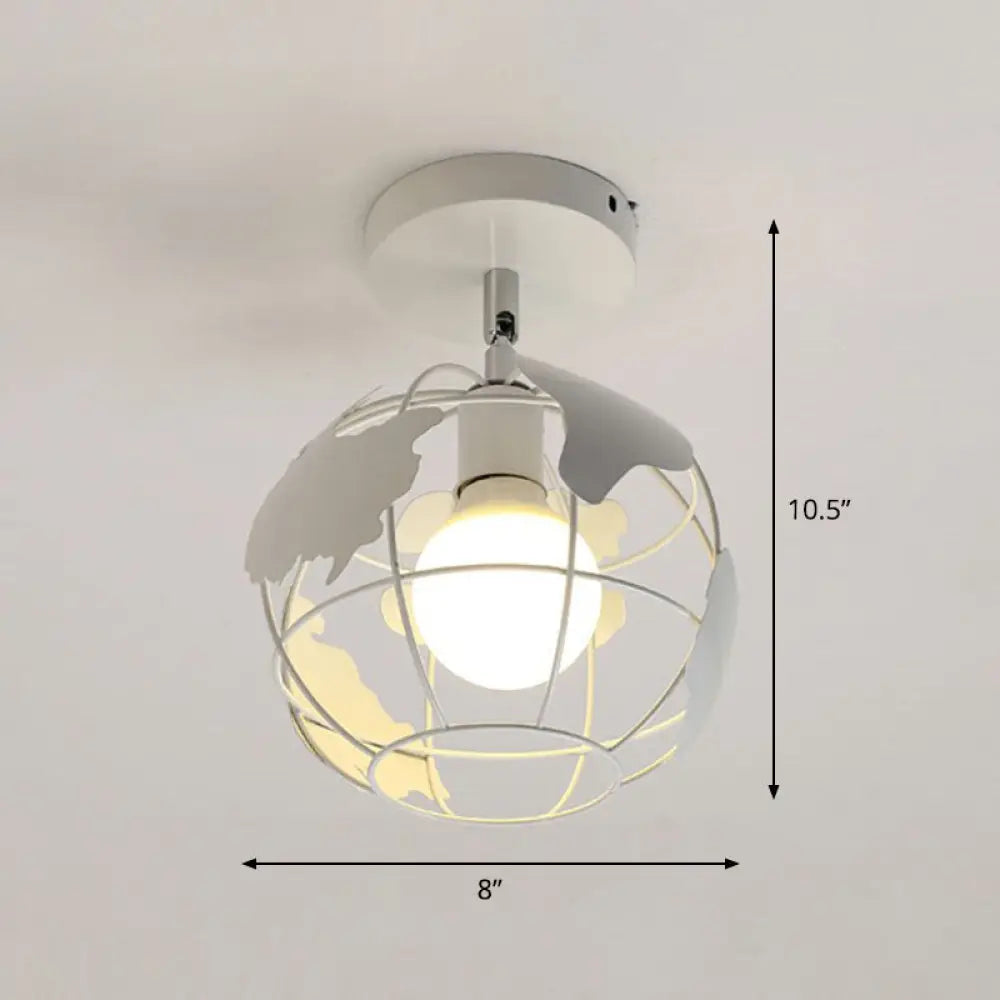 DecorBites™ DecorBites™ Retro Geometric Semi Flush Mount Lighting - Iron Flush Mount Fixture for Entryway