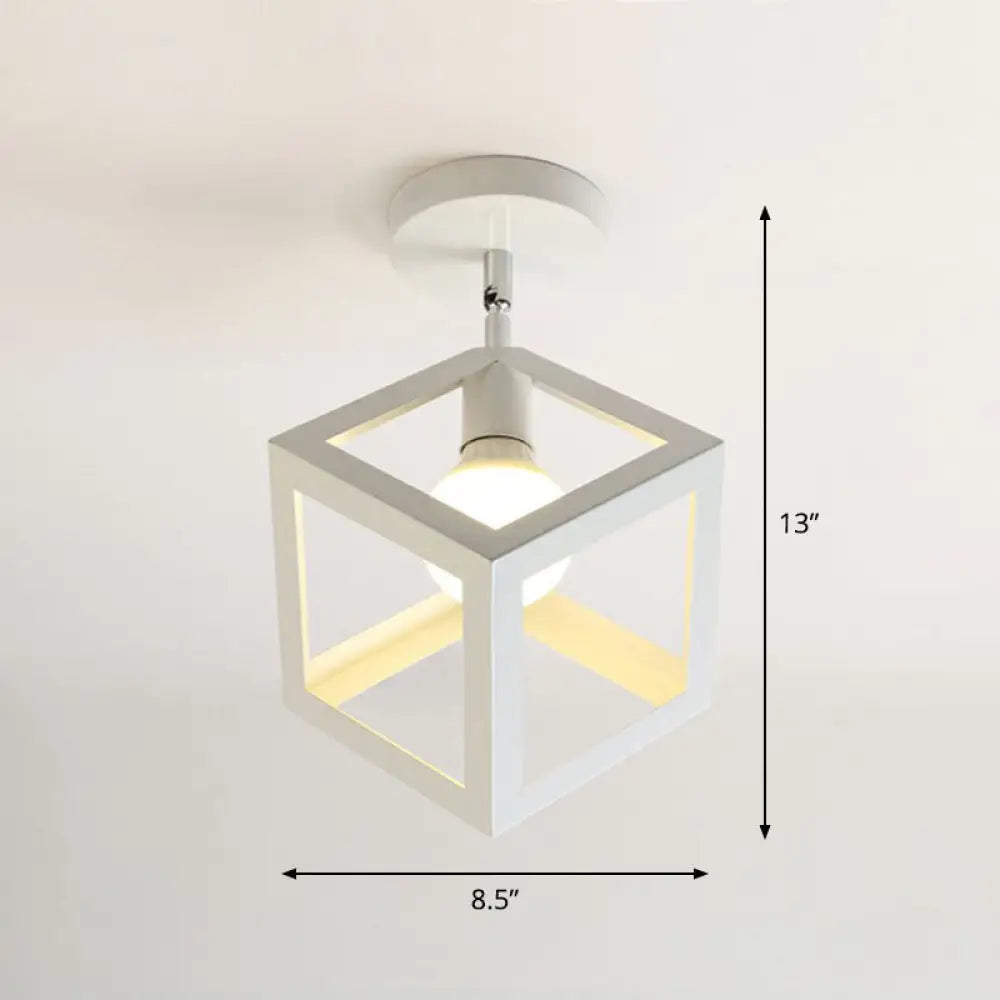 DecorBites™ DecorBites™ Retro Geometric Semi Flush Mount Lighting - Iron Flush Mount Fixture for Entryway