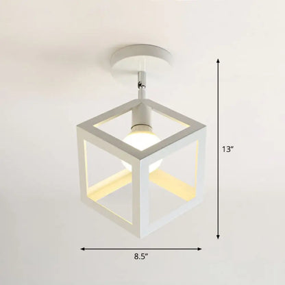 DecorBites™ DecorBites™ Retro Geometric Semi Flush Mount Lighting - Iron Flush Mount Fixture for Entryway