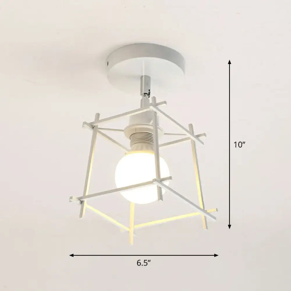 DecorBites™ DecorBites™ Retro Geometric Semi Flush Mount Lighting - Iron Flush Mount Fixture for Entryway