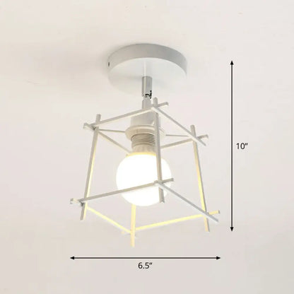 DecorBites™ DecorBites™ Retro Geometric Semi Flush Mount Lighting - Iron Flush Mount Fixture for Entryway