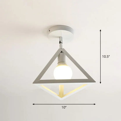 DecorBites™ DecorBites™ Retro Geometric Semi Flush Mount Lighting - Iron Flush Mount Fixture for Entryway
