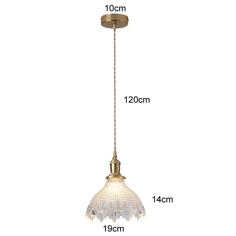 Retro green glass pendant light with wood accent featuring brass frame and ornate textured shade for dining room with e27 led bulb