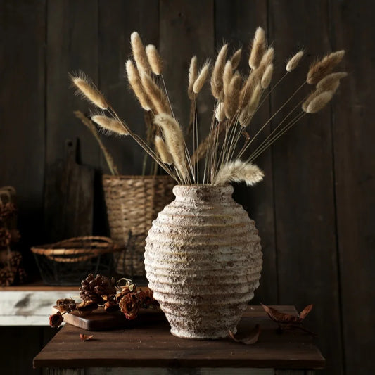 Retro Handmade Clay Vase 21.5CM Home Decor - Vase